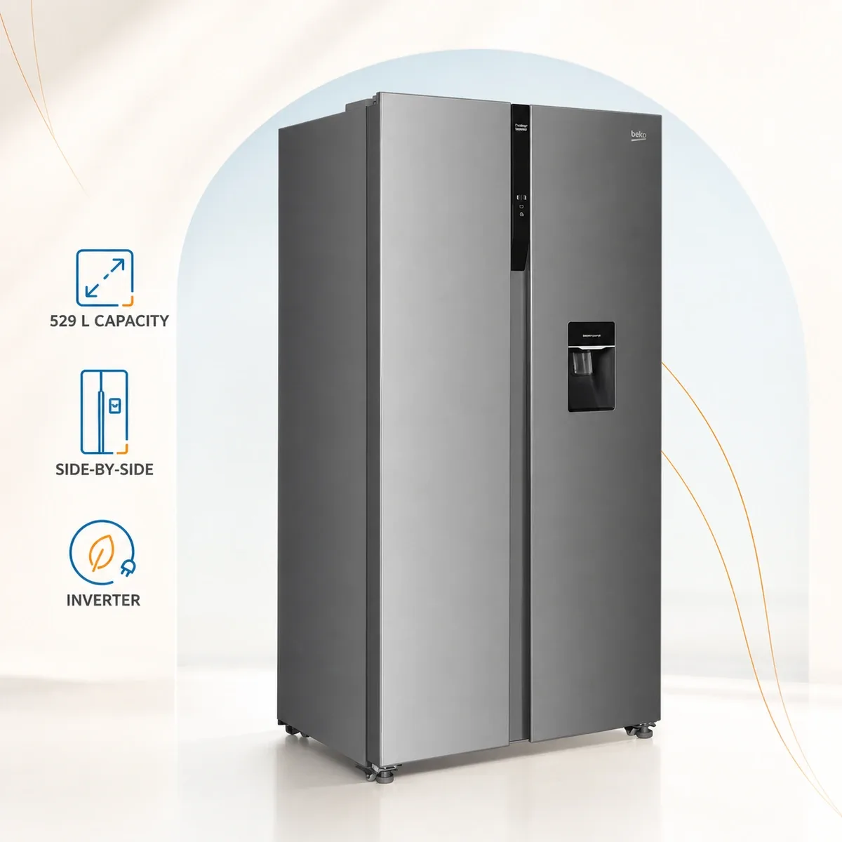 Beko Side by Side Inverter Refrigerator 529 Ltr product image