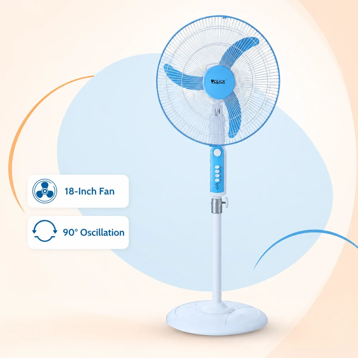 Click Pedestal Stand Fan 18″ – Blue product image