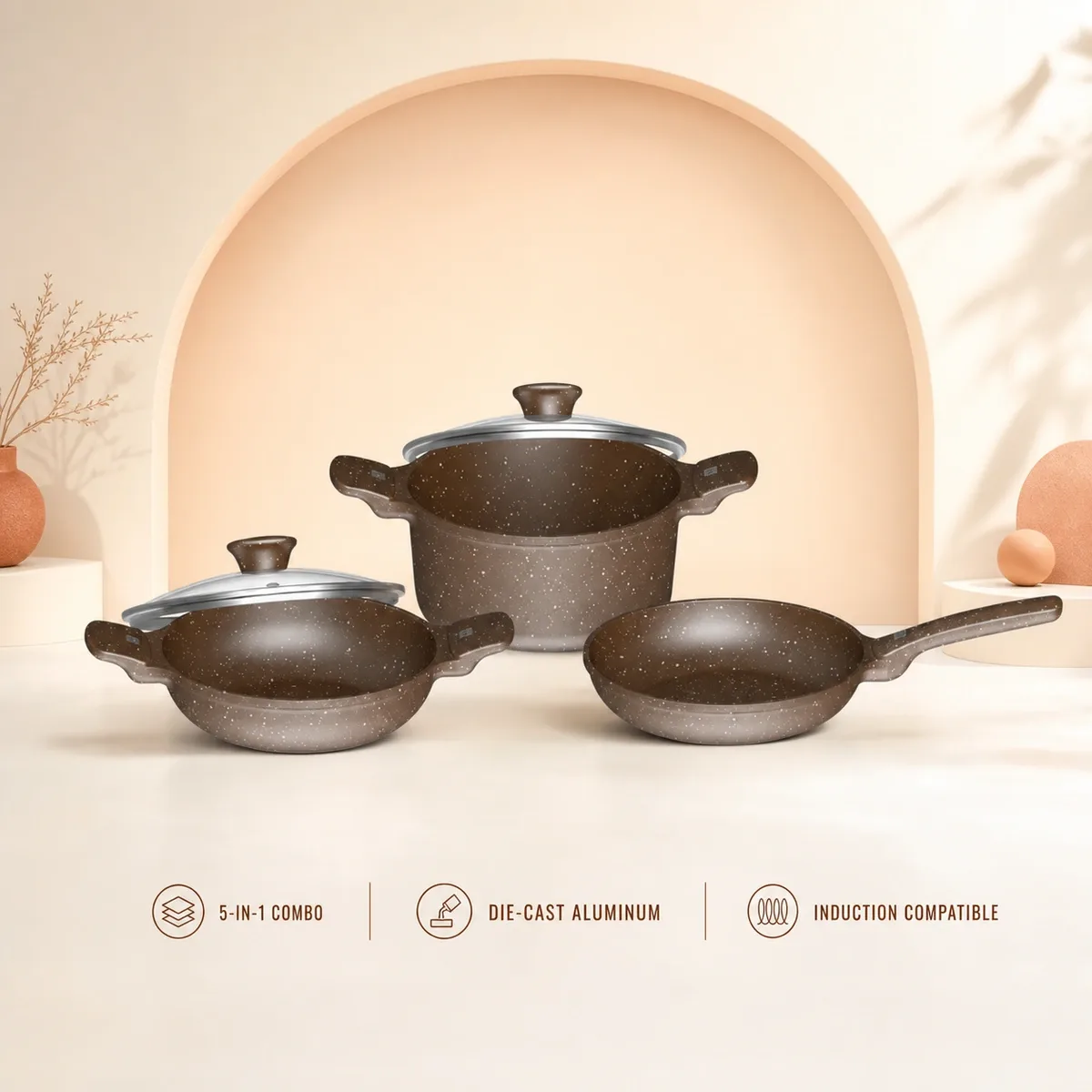 Dynamic Die Cast Cookware 5-In-1 Combo (Induction) price in Bangladesh