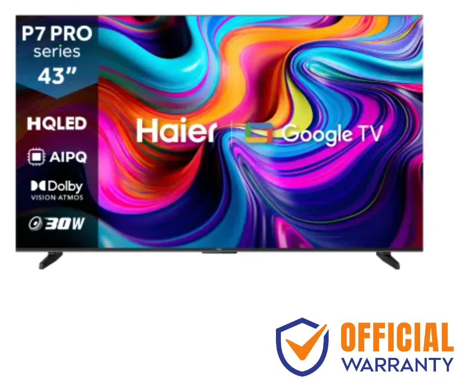 Haier 43P7 PRO 43 inch HQLED 4K Google TV front view