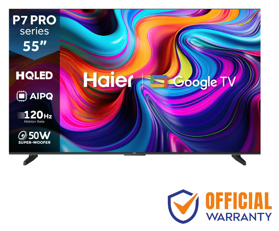 Haier 55P7 PRO 55 inch HQLED 4K Google TV front view
