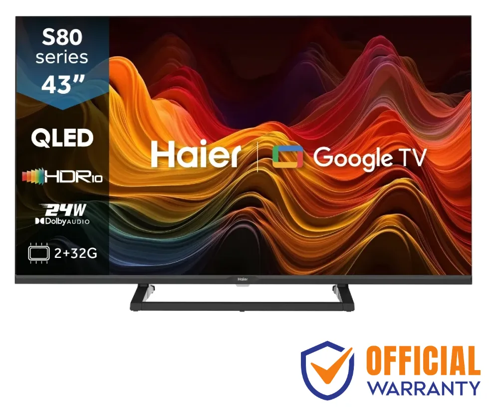 Haier H43S80GUX 43 inch QLED 4K Google TV front view