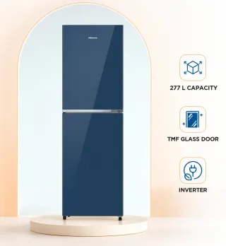 Hisense 277L TMF Inverter Glass Door Refrigerator Royal Blue — 1