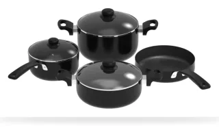Kiam 7in1 Black 7 Pcs Non Stick Cookware Set — 3