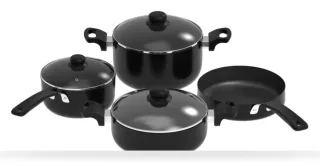 Kiam 7in1 Black 7 Pcs Non Stick Cookware Set — 4