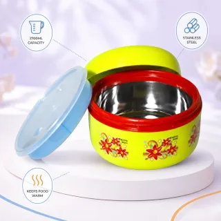 Kiam Food Pot-omega (Half Steel) SS Curry Bati – 2700ml — 1