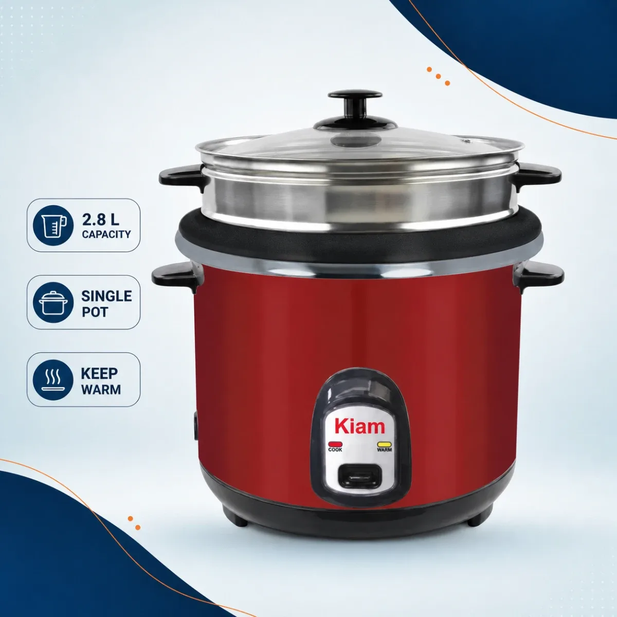 Kiam Rice Cooker 2.8L Single Pot product image