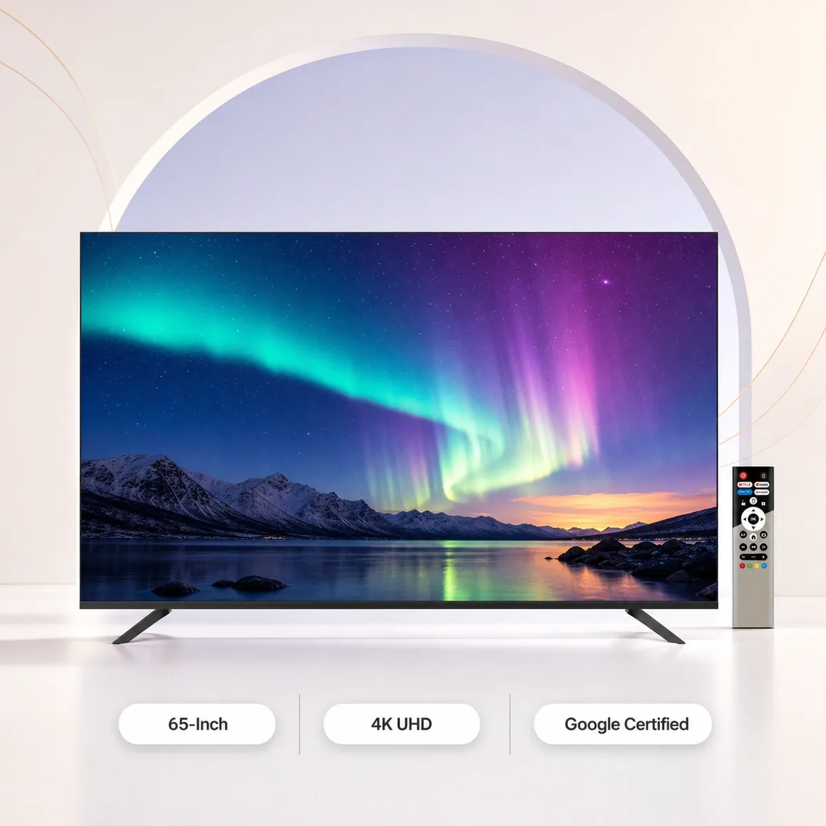 Rangs 65-Inch Google Certified TV | Frameless 4K UHD Smart TV product image
