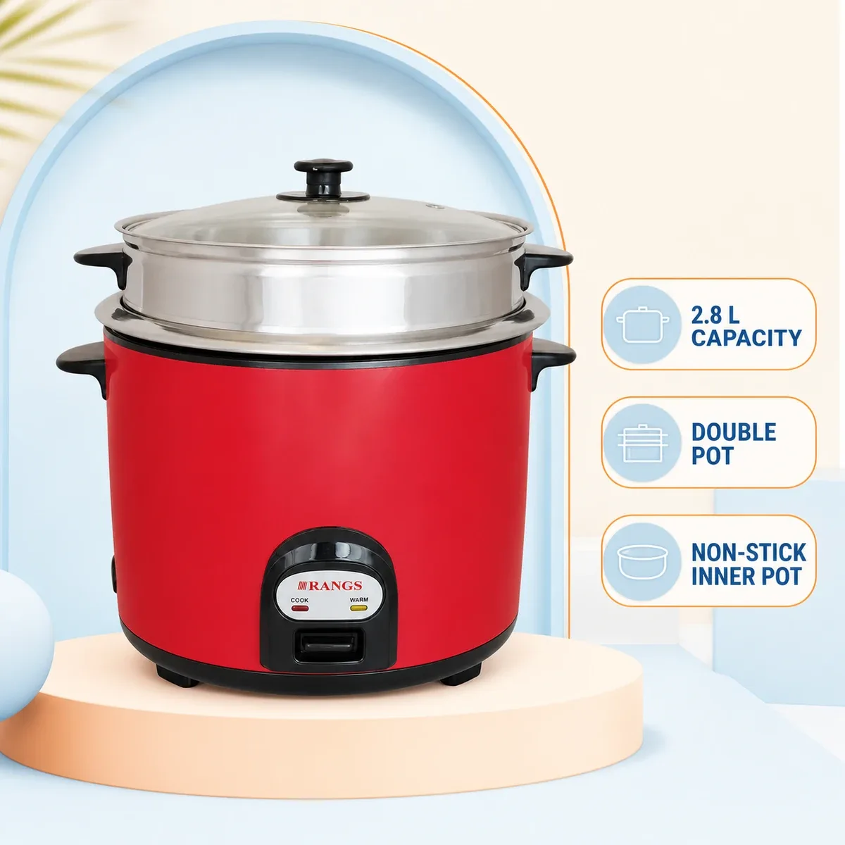 Rangs Rice Cooker 2.8L Full Body Double Pot product image