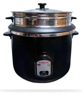 Singer Deluxe Black 2.8L Rice Cooker with Double Bowl — 3