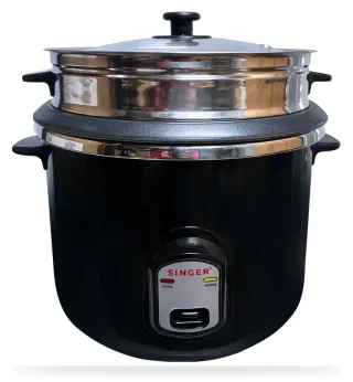 Singer Deluxe Black 2.8L Rice Cooker with Double Bowl — 4