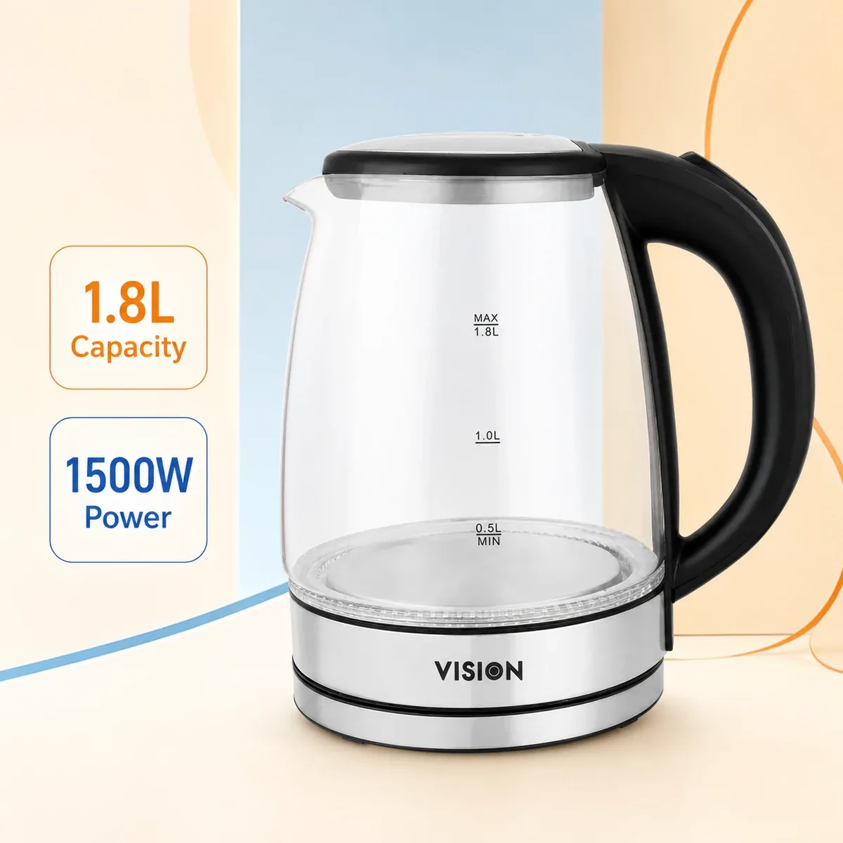 Vision E.Kettle 1.8L VIS-EK-016 Glass product image