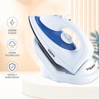 Vision Electronic Steam Iron 1200W with Shock and Burn Proof VIS-SMT-EI-001 (Blue/RED) — 1