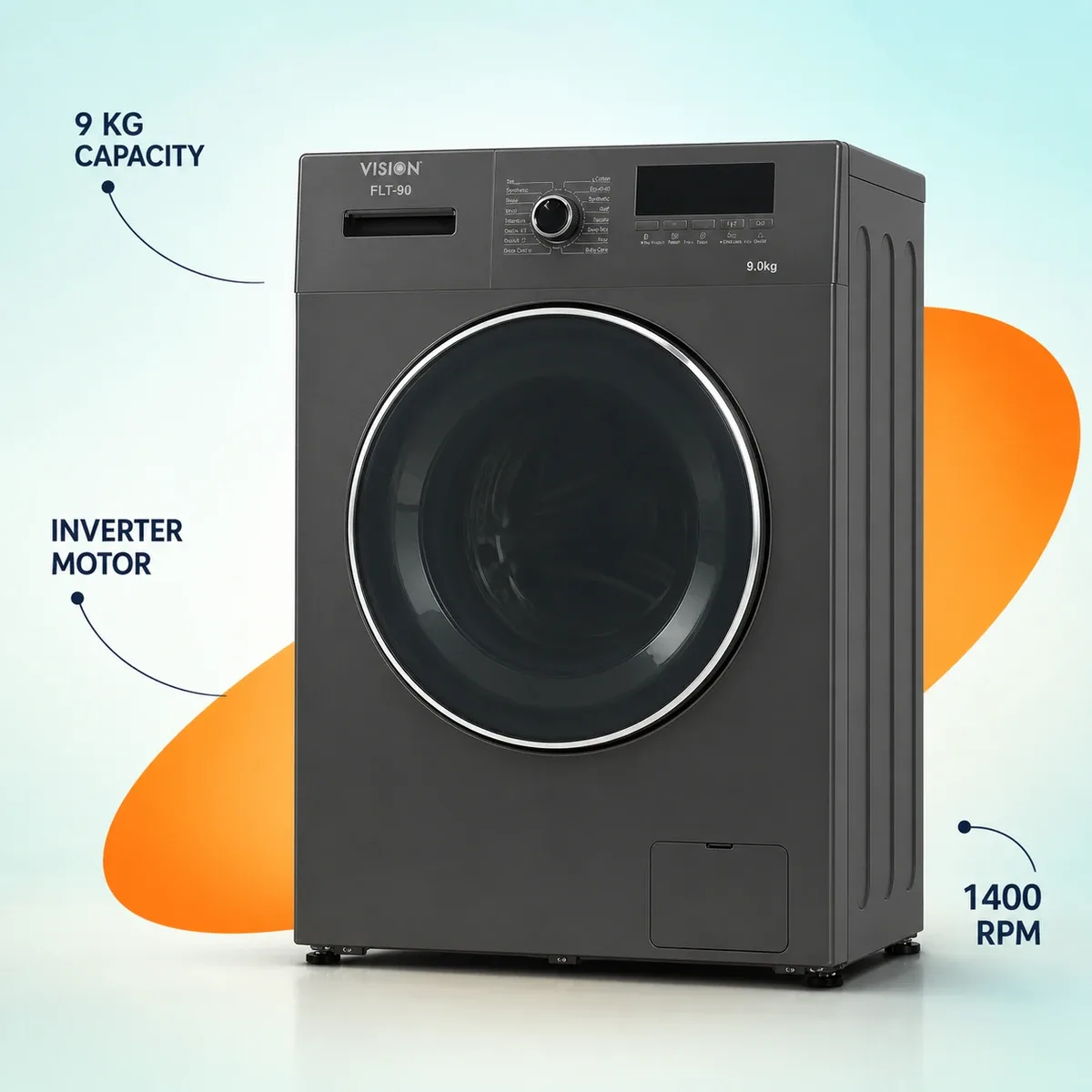 Vision FLT90 9KG Front Load Washing Machine