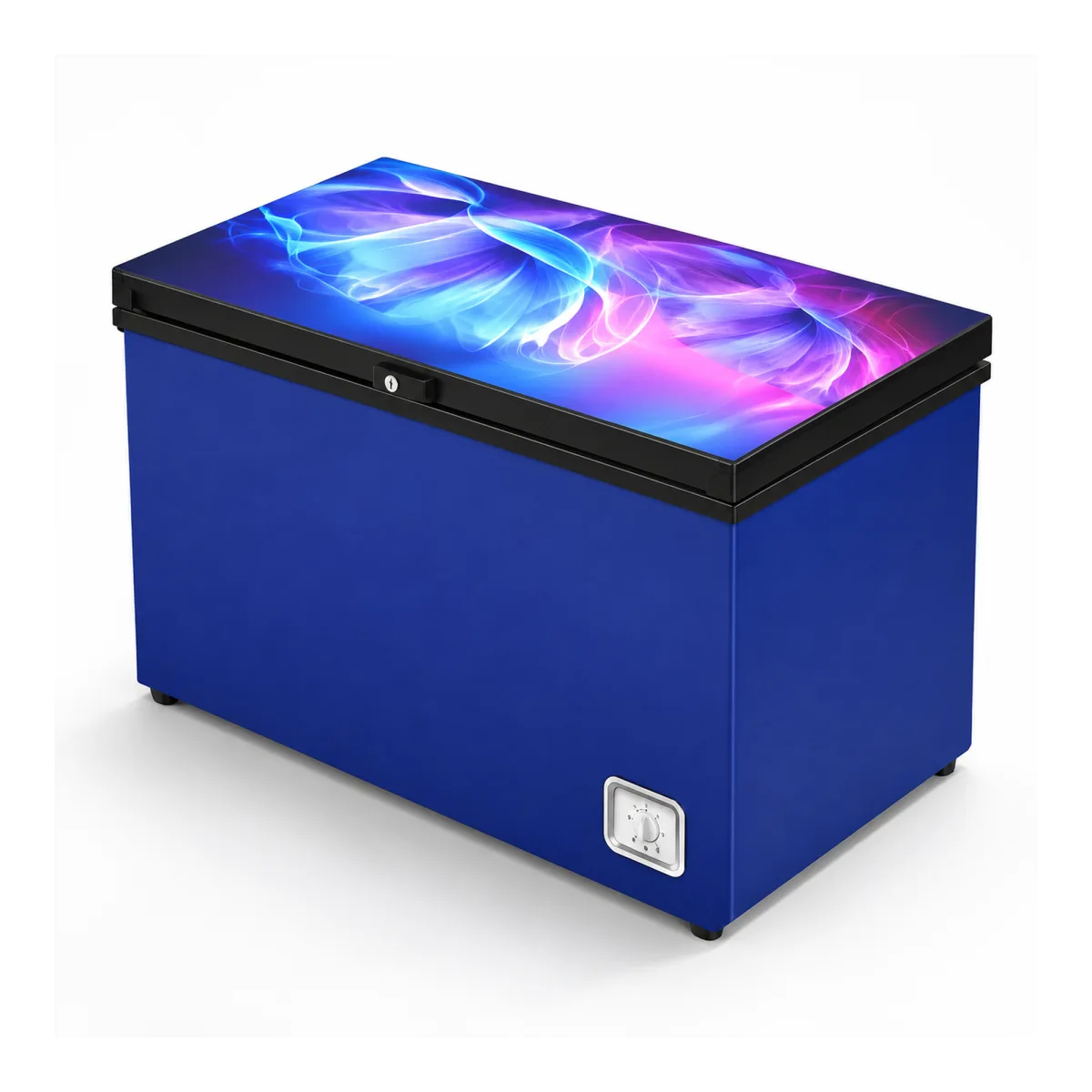 Vision RE-112L Blue Eustoma glass door chest freezer, 112 liter