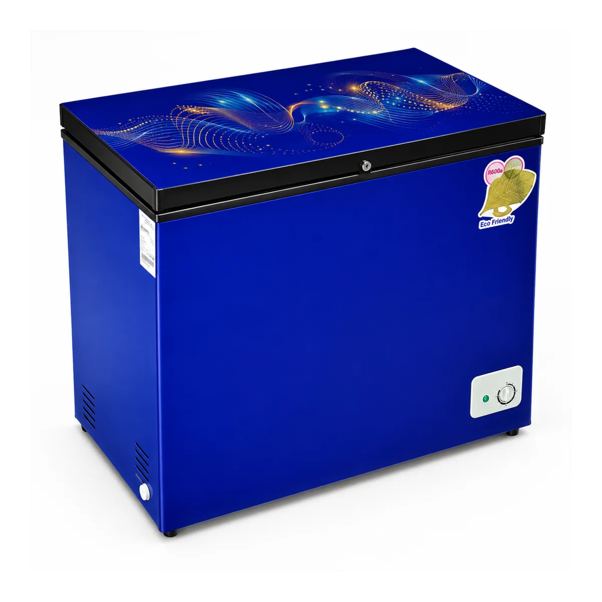 Vision RE-112L Blue Point Curve glass door chest freezer, 112 liter