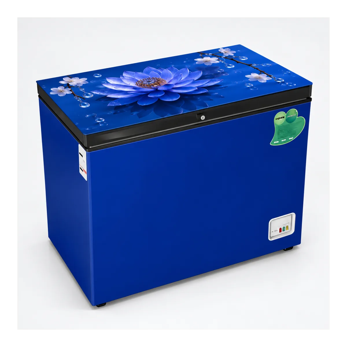 Vision RE-250L Blue Jewel Lotus glass door chest freezer, 250 liter