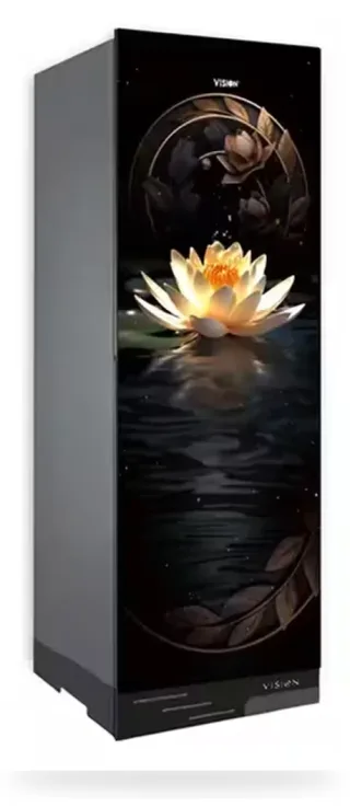 Vision Glass Door Refrigerator RE-150 Liter Moonlight Lily Flower Top Mount — 3