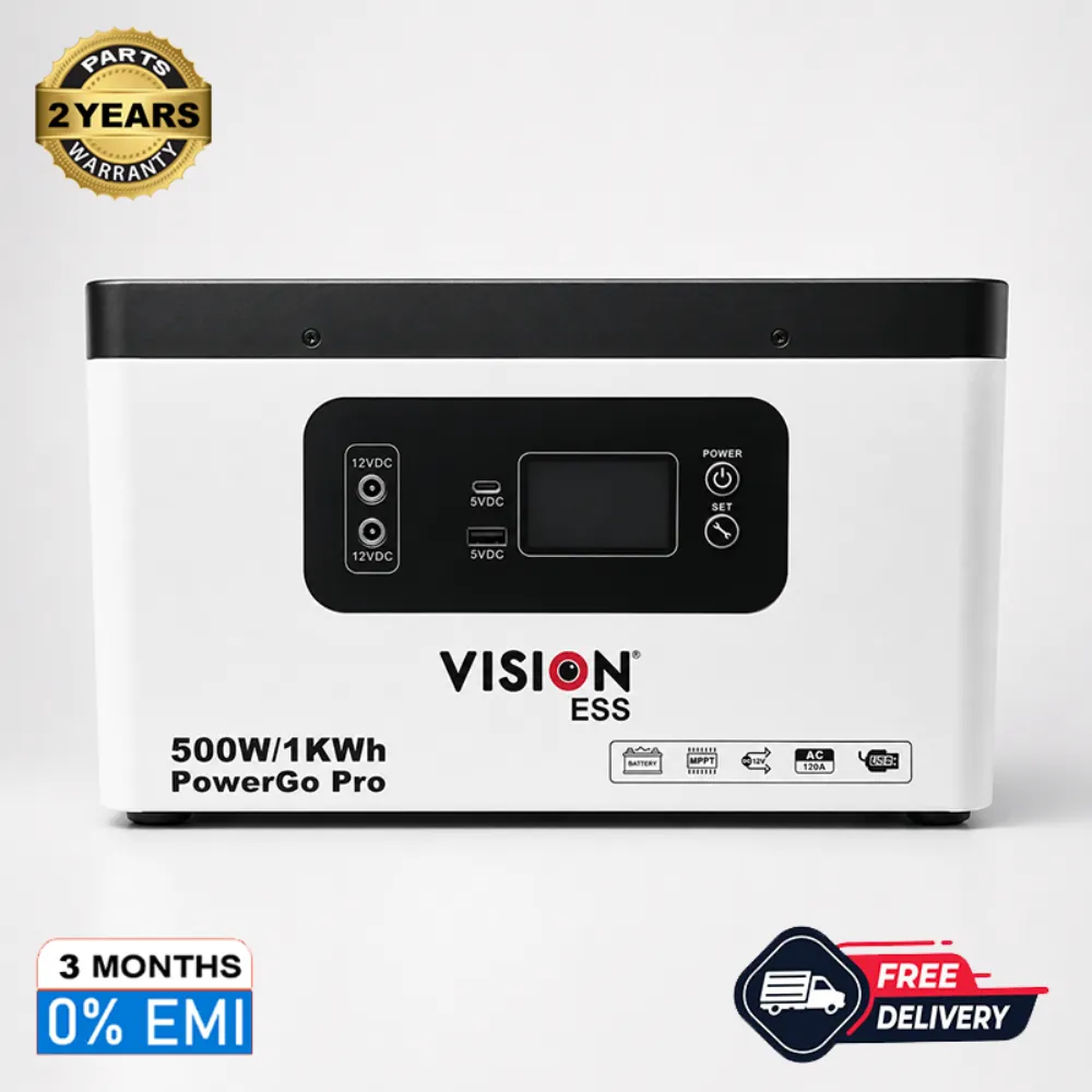 Vision Power Go 500W Power Station — পোর্টেবল পাওয়ার স্টেশন, ১০০০Wh LiFePO4 ব্যাটারি