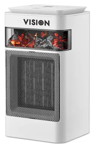 Vision Room Heater - Fire white compact room heater front view