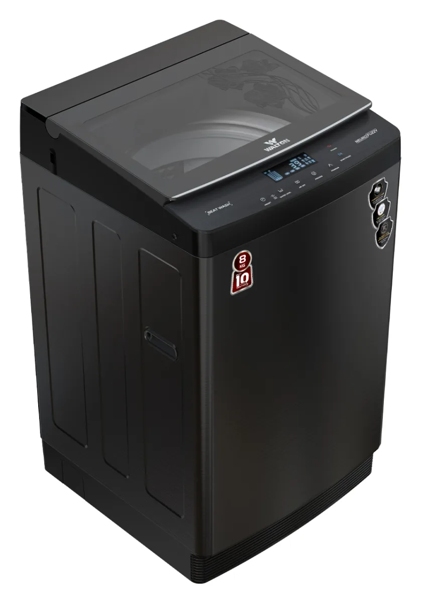 Walton WWM-ATV80 8 Kg fully automatic top load washing machine with LED display and stainless steel drum