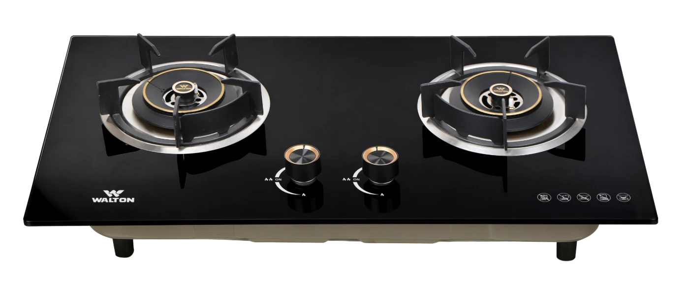 Walton Double Burner Gas Hob WGH-Amber built-in glass top hob with two 100 mm burners