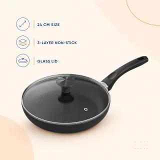 Walton Straight Fry Pan with Glass Lid Classic (24 cm) — 1