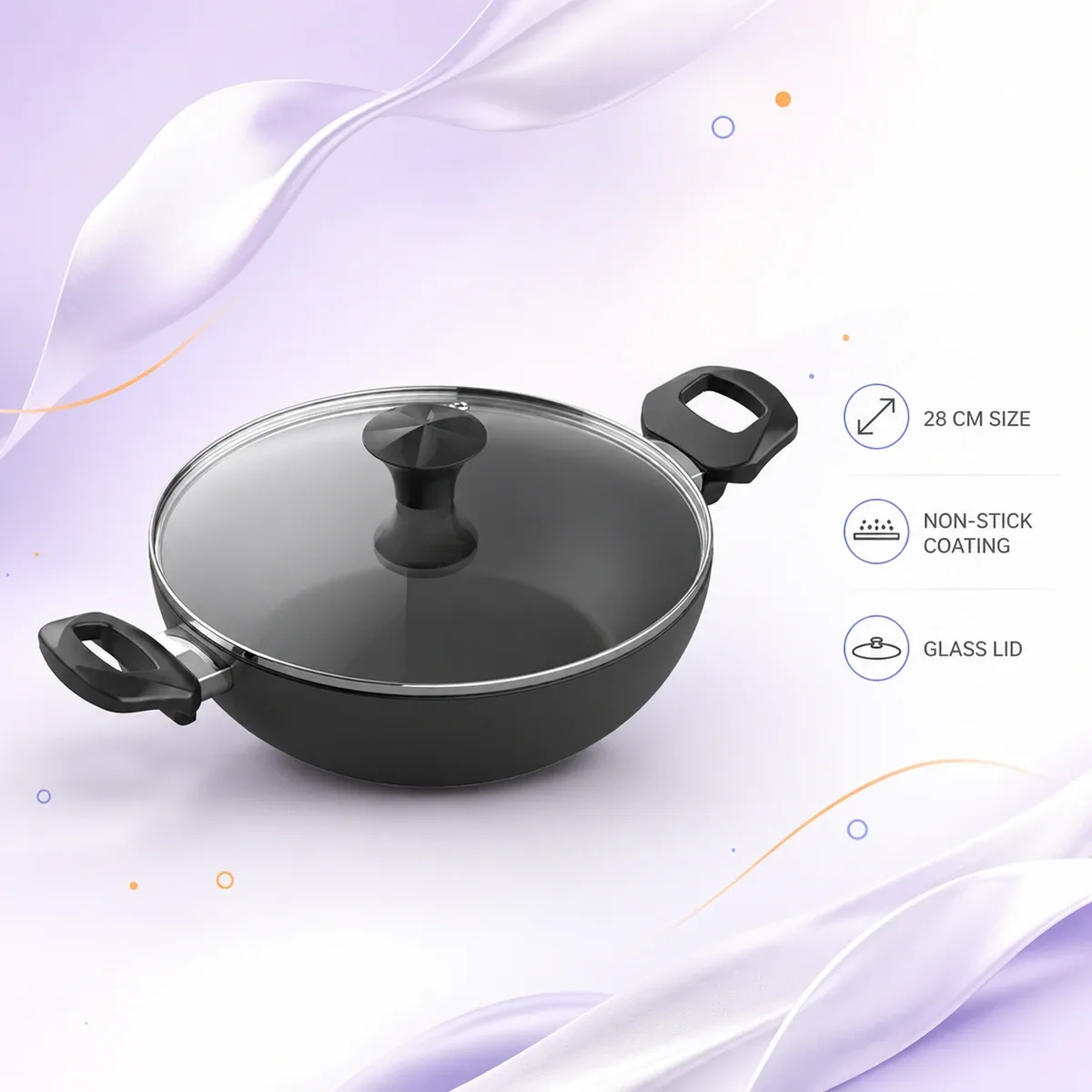 Walton Wok Pan with Glass Lid Classic (28 cm) product image